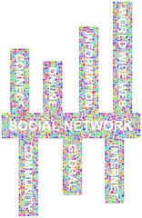Social Network keywords in a mosaic of little squares