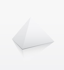 White pyramid on white background