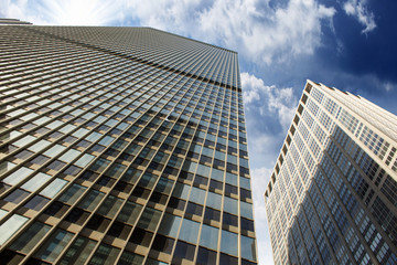 Modern Skyscrapers with Dramatic Sky