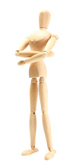 wooden mannequin isolated on white