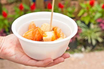 Many Kind of Deep Fried Sausage  Hot Dog  Thai Style in the cup