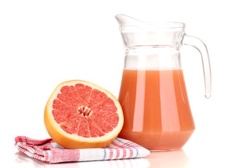 Grapefruit juice and grapefruit isolated on white