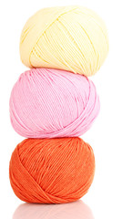 Knitting yarn isolated on white