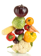 Fresh vegetables isolated on white