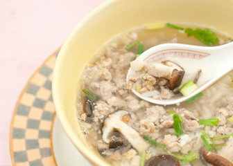 Thai rice porridge with pork