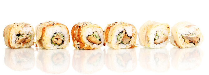 Tasty rolls isolated on white