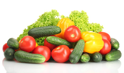 fresh vegetables isolated on white