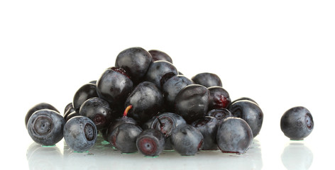 Fresh blueberries isolated on white