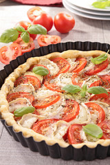 tomato, cheese and basil tart/ pizza