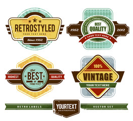 Vector set of grunge retro badges.