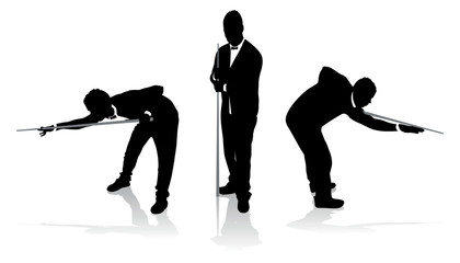 set of snooker player silhouettes © jameschipper