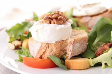 goat cheese salad and bread