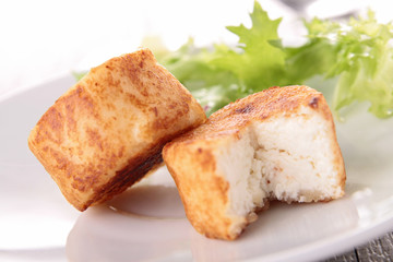 goat cheese fried and salad