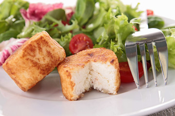 goat cheese fried and salad