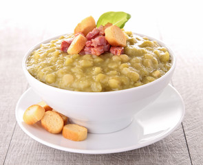 bowl of split pea soup