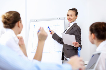 Fototapeta premium Young business people working together