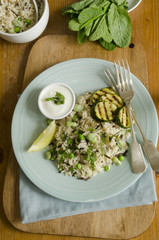 Broad bean pilaf