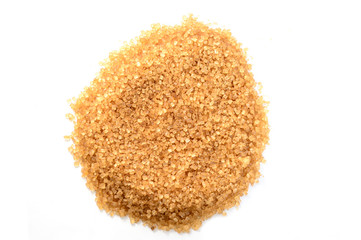 Brown sugar on white background