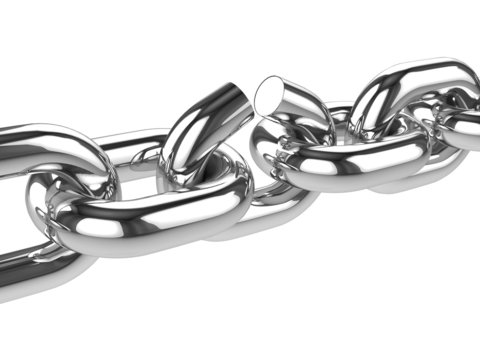 3d Stainless steel chain link breaks