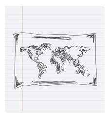 Hand drawing map of the world