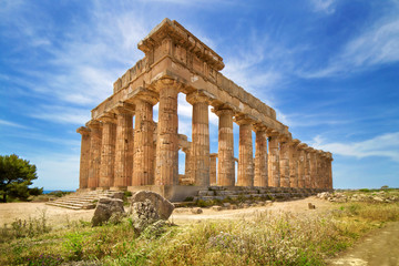 Temple ruins, Selinunte, Sicily, Italy - obrazy, fototapety, plakaty