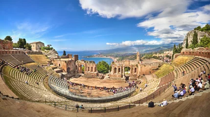 Photo sur Plexiglas Monument historique Théâtre grec à Taormina, Sicile