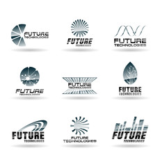 Set of Future technology icons. Abstract design elements.