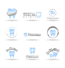 Set of dental icons. Stomatology. Set 1.