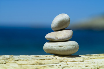 Sculpture of rocks in the seascape