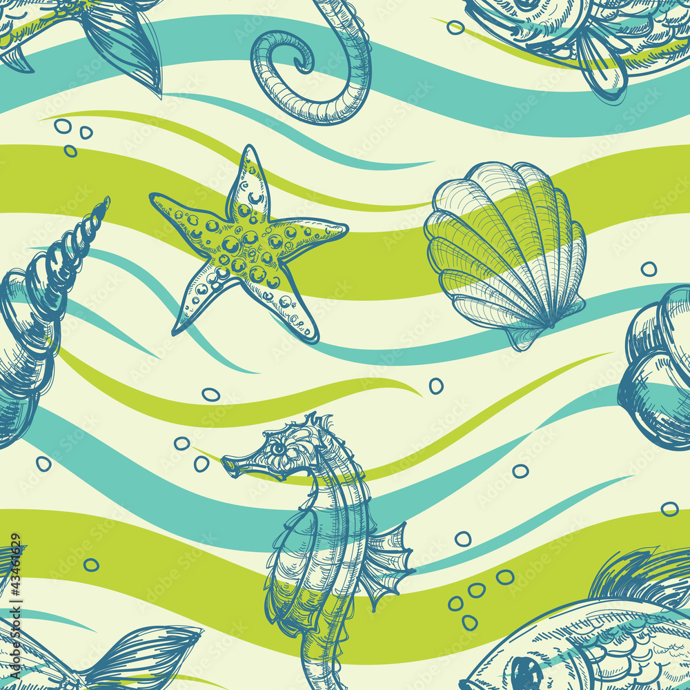 Poster Sea vector pattern