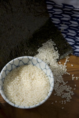 light on raw japanese rice