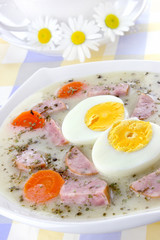 Delicious sour soup with egg