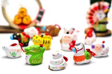 干支　置物　門松　金俵