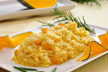 Risotto con zucca e rosmarino