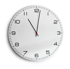 Modern wall clock isolated on white