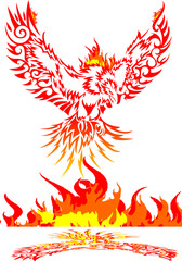 Mythical phoenix bird