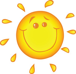 Smiling Sun Cartoon Character