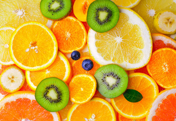 Fresh sliced fruits