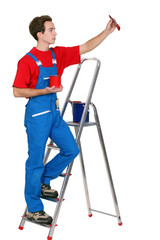 Painter on a ladder.