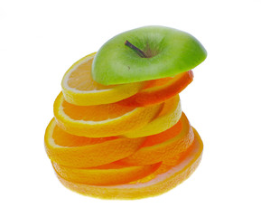 Green sliced fruits