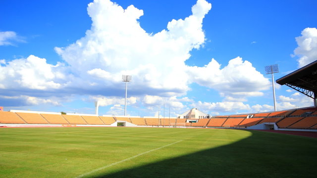 time lapse ,stadium ,cloud and shadow moving
