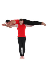 Two male gymnasts