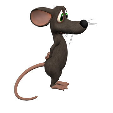 3D Cartoon Mouse Isolated