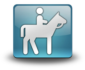 Light Blue 3D Effect Icon "Horse Trail"