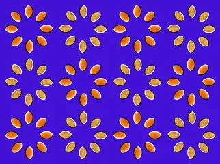 Crédence de cuisine en verre imprimé Psychédélique Illusion d& 39 optique : cercles à base de fruits secs