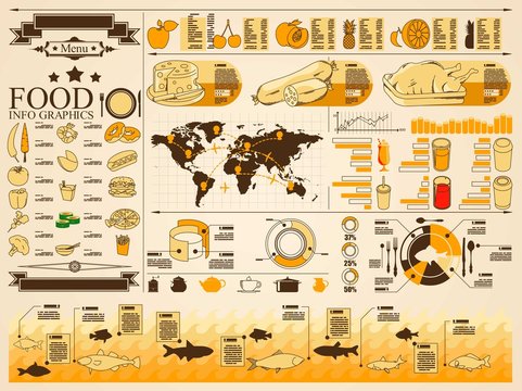 Food Info Graphics,vector Elements,outlines