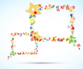 abstract light color stars frame flying vector background