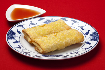 Spring rolls with sweet chili dipping sauce