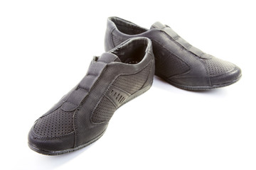 pairs man's summer shoes isolated on a white