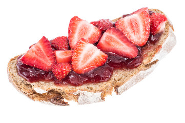 Bread with fresh Strawberry Jam